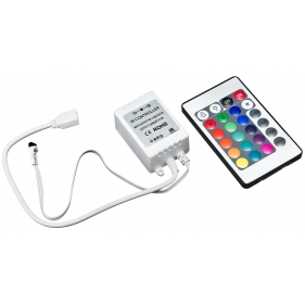 IR ovládač RGB + diaľkové ovládanie 24 tlačidiel 72W Obrázok pre IR ovládač RGB + diaľkové ovládanie 24 tlačidiel 72W