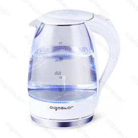 Obrázok pre Rýchlovarná sklenená kanvica - 1,7L , biela - 2200W