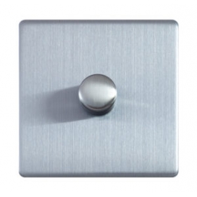 Obrázok pre Govena Stmievač univerzálny otočný 100W METAL STEEL - leštená oceľ