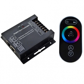 RF dotykový ovládač RGBW + diaľkové ovládanie 288W - čierny , 12/24V DC Obrázok pre RF dotykový ovládač RGBW + diaľkové ovládanie 288W - čierny , 12/24V DC