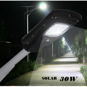 Obrázok pre LED Solárne Pouličné verejné osvetlenie SENTUOR 30W/2400lm , IP65 , so senzorom , studená biela + diaľkové ovládanie
