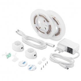 KOMPLET Sada 2x LED pás vodeodolný IP65 3w/200lm , SMD2835 - 1,2m s 2x pohybovým senzorom a zásuvkovým napájacím zdrojom - teplá biela Obrázok pre KOMPLET Sada 2x LED pás vodeodolný IP65 3w/200lm , SMD2835 - 1,2m s 2x pohybovým senzorom a zásuvkovým napájacím zdrojom - teplá biela