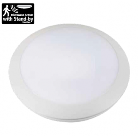 Obrázok pre Vodeodolný a nárazuodolný Led Ceiling kruhový biely VERA II 16W/1420lm 300mm , IK10 , IP66 , s mikrovlnným senzorom , Neutrálna biela