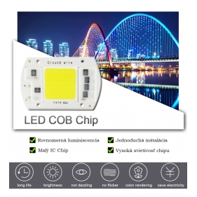 Obrázok pre LED dióda COB 50W/4500lm - Studená biela 