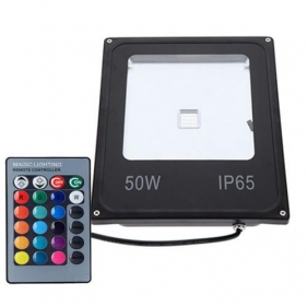 RGB LED reflektor 50W , SLIM čierny s IR ovládačom a pamäťou MEMORY-F Obrázok pre RGB LED reflektor 50W , SLIM čierny s IR ovládačom a pamäťou MEMORY-F