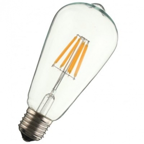 LED žiarovka Vintage E27 8W/800lm , ST64 8x LED vlákno , teplá = 80W Obrázok pre LED žiarovka Vintage E27 8W/800lm , ST64 8x LED vlákno , teplá = 80W
