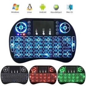 Obrázok pre Mini bezdrôtová klávesnica pre smart TV (2D/3D) , PC , Xbox 360/PS3 , Android TV boxy , Notebook, ... čierna s podsvietením