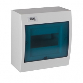 Obrázok pre Plastový rozvádzač na omietku s DIN lištou IDEAL KDB-S08T 1x8 modulov , IP30 , IK07