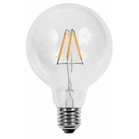 LED žiarovka E27 4W/360lm , LED vlákno G95 , teplá = 40W Obrázok pre LED žiarovka E27 4W/360lm , LED vlákno G95 , teplá = 40W