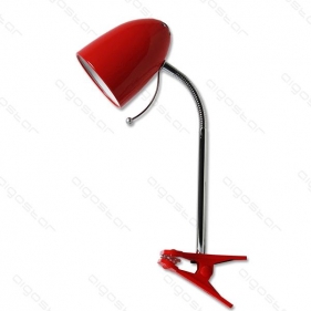 LED stolná lampa flexibilná ROJA E27 červená s klipom Obrázok pre LED stolná lampa flexibilná ROJA E27 červená s klipom