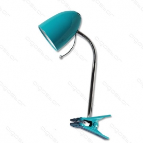 LED stolná flexibilná lampa AZUL E27 modrá s klipom Obrázok pre LED stolná flexibilná lampa AZUL E27 modrá s klipom