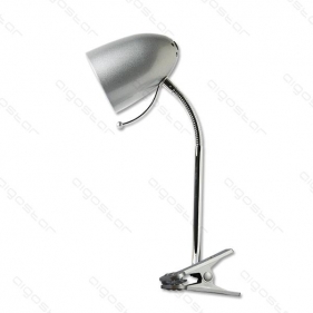 LED stolná flexibilná lampa PLATA E27 strieborná s klipom Obrázok pre LED stolná flexibilná lampa PLATA E27 strieborná s klipom
