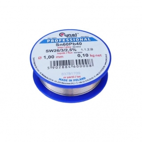Obrázok pre Cín s tavidlom na spájkovanie CYNEL UNIPRESS 1.00mm , 100g , olovnatý