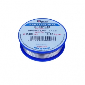 Obrázok pre Cín s tavidlom na spájkovanie CYNEL UNIPRESS 2.0mm , 100g , olovnatý