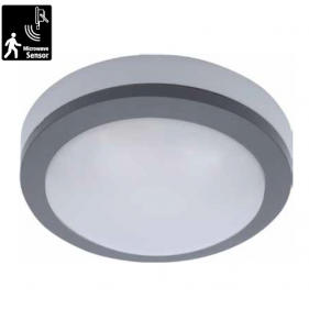 Vodeodolný Led Ceiling kruhový sivý VERA 12W/900lm 170mm , IK06 , IP65 , s mikrovlnným senzorom , Neutrálna biela Obrázok pre Vodeodolný Led Ceiling kruhový sivý VERA 12W/900lm 170mm , IK06 , IP65 , s mikrovlnným senzorom , Neutrálna biela