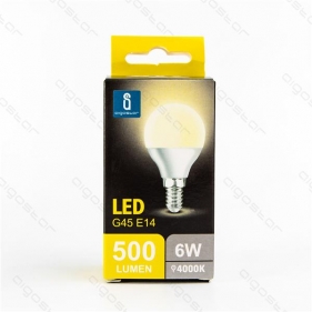 LED žiarovka E14 6W/500lm , glóbus G45 , BOX , Neutrálna biela Obrázok pre LED žiarovka E14 6W/500lm , glóbus G45 , BOX , Neutrálna biela