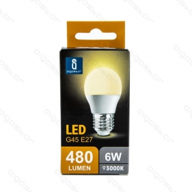 LED žiarovka E27 6W/480lm , glóbus G45 , BOX , Teplá biela Obrázok pre LED žiarovka E27 6W/480lm , glóbus G45 , BOX , Teplá biela
