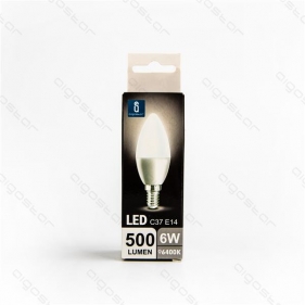 LED žiarovka E14 6W/500lm , svieca C37 , BOX , Studená biela Obrázok pre LED žiarovka E14 6W/500lm , svieca C37 , BOX , Studená biela