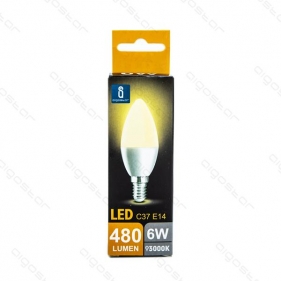 LED žiarovka E14 6W/480lm , svieca C37 , BOX , Teplá biela Obrázok pre LED žiarovka E14 6W/480lm , svieca C37 , BOX , Teplá biela
