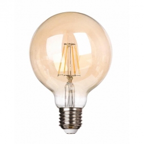 Obrázok pre LED žiarovka FILUX E27 4W/380lm , G80 LED vlákno , Teplá biela