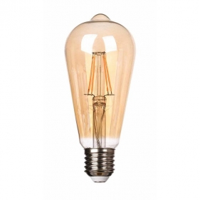 Obrázok pre LED žiarovka FILUX E27 6W/585lm , ST64 LED vlákno , Teplá biela