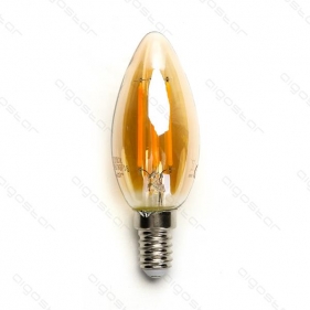 Obrázok pre LED žiarovka E14 4W/420lm , svieca LED vlákno AMBER , Teplá biela