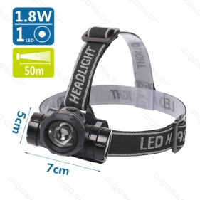 Obrázok pre LED čelová lampa 1,8W/80lm , 3xAAA , IPX3 , 2-módy svietenia