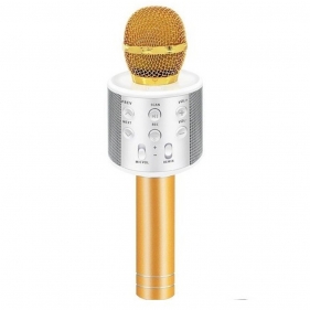 Obrázok pre Multifunkčný bezdrôtový Wireless Karaoke mikrofón, reproduktor / Speaker zlatý