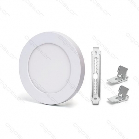 Univerzálny Led Panel kruhový biely 6W/450lm 139mm s nastaviteľným montážnym otvorom a nastaviteľnou farbou svetla 3000K/4000K/6000K Obrázok pre Univerzálny Led Panel kruhový biely 6W/450lm 139mm s nastaviteľným montážnym otvorom a nastaviteľnou farbou svetla 3000K/4000K/6000K