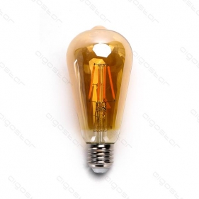 LED žiarovka E27 6W/600lm , ST64 LED vlákno AMBER , Teplá biela Obrázok pre LED žiarovka E27 6W/600lm , ST64 LED vlákno AMBER , Teplá biela