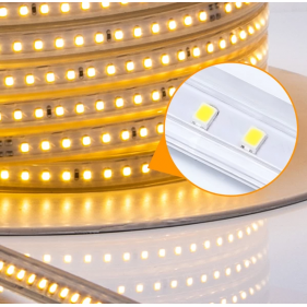 Integrovaný LED pás 230V 2835 vodeodolný IP65 6w/m , 120led/m , 430-450Lm/m - Teplá biela - 1m Obrázok pre Integrovaný LED pás 230V 2835 vodeodolný IP65 6w/m , 120led/m , 430-450Lm/m - Teplá biela - 1m
