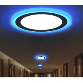 Obrázok pre Led Panel kruhový modro biely prisadený 18+6W/1245+415lm 245mm Studená biela s modrou svietiacou obrubou
