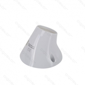 Obrázok pre Objímka E27 PVC, ohnutá , biela