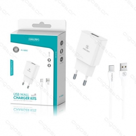 Obrázok pre EU nabíjačka TZ-1202C, 1x USB 2.1A + kábel Type-C, Biela