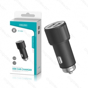 Obrázok pre Adaptér do automobilových zapaľovačov, autonabíjačka 12/24V DC, 2x USB, 2.4A, Čierna