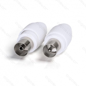 Obrázok pre Sada koncoviek pre Anténny, koaxiálny TV kábel 1x zásuvka + 1x vidlica 9,5mm