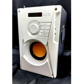 Obrázok pre Bluetooth Prenosný drevený biely Reproduktor A18 - mobile multimedia wireless speaker s diaľkovým ovládaním a anténou