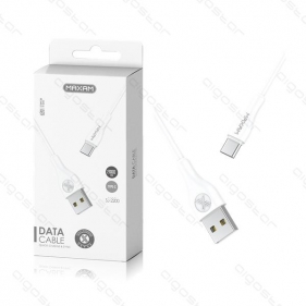 Obrázok pre Nabíjací dátový kábel SJ-2200 USB/Type-C, 2.0M, 2A, Biely