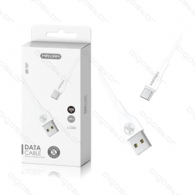 Obrázok pre Nabíjací dátový kábel SJ-2300 USB/Type-C, 3.0M, 2A, Biely