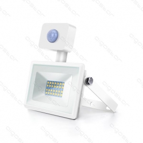 LED reflektor biely 20W/1800lm , so senzorom , Neutrálna biela Obrázok pre LED reflektor biely 20W/1800lm , so senzorom , Neutrálna biela