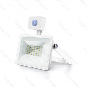 LED reflektor biely 30W/2700lm , so senzorom , Neutrálna biela Obrázok pre LED reflektor biely 30W/2700lm , so senzorom , Neutrálna biela