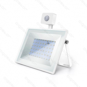 LED reflektor biely 50W/4500lm , so senzorom , Neutrálna biela Obrázok pre LED reflektor biely 50W/4500lm , so senzorom , Neutrálna biela