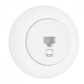 Obrázok pre RETROLINE Dátová Zásuvka RJ45 s rámčekom biela