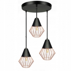 Obrázok pre Loft Diament Závesný luster 3xE27/230V/Čierna