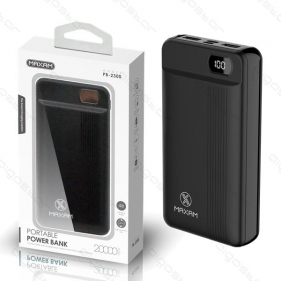 Power Bank 20000mAh, 2.1A, Čierna Obrázok pre Power Bank 20000mAh, 2.1A, Čierna