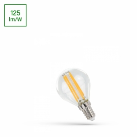 LED žiarovka E14 4W/500lm , glóbus LED vlákno , Teplá biela Obrázok pre LED žiarovka E14 4W/500lm , glóbus LED vlákno , Teplá biela