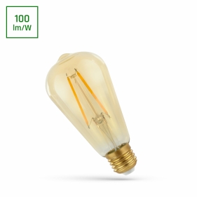 LED žiarovka E27 5W/500lm , ST58 LED vlákno , Teplá biela Obrázok pre LED žiarovka E27 5W/500lm , ST58 LED vlákno , Teplá biela