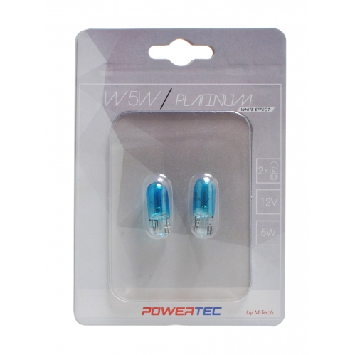 Obrázok pre Autožiarovky Platinum W5W / T10 12V 5W + 130% svietivosti DUO 2ks v balení  Powertec