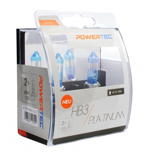 Obrázok pre Autožiarovky Platinum HB3 12V 65W + 130% svietivosti DUO 2ks v balení  Powertec