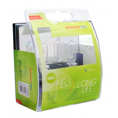 Obrázok pre Autožiarovky Long life HB3 12V 65W  DUO 2ks v balení Powertec